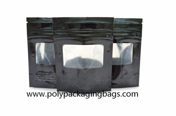 Stand Up Zipper Plastic Pouch Standup Bag with transparent window For Food Packaging
