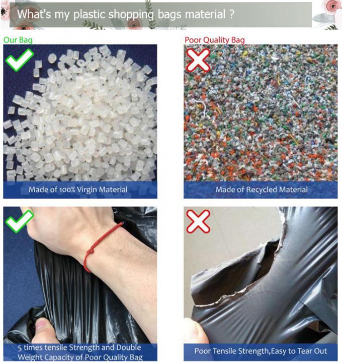 HDPE/LDPE는 주문 플라스틱 상품 소매 부대 커트 헝겊 조각 손잡이 자신의 로고를 가진 죽습니다