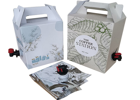 손잡이와 꼭지와 OEM 1L / 2L / 3L 커피 주스 와인 유동적 앞치마의 가슴부분 백 인 박스 분배기