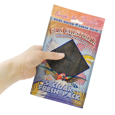 맞춤형 진열 인쇄 습화 된 담배 가방 Ziplock 습도 담배 가방 5 개의 담배 맑은 창과 함께 간단한 패키지 플라스틱 포장