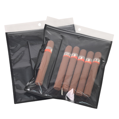 새로운 디자인의 방습 플라스틱 휴미더 파우치 백, 지퍼 포함, 신선도 유지 습도 시가 보관, 분리된 슬롯 포함
