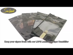 도매 주문 인쇄 값싼 재 닫기 가능한 플라스틱 시가르 습도 가방