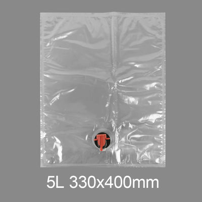 맞춤형 투명 BiB 5l 플라스틱 탭 백 음용수 와인 주스 백 인 박스 디스펜서 버터플라이 밸브 Vitop 포함