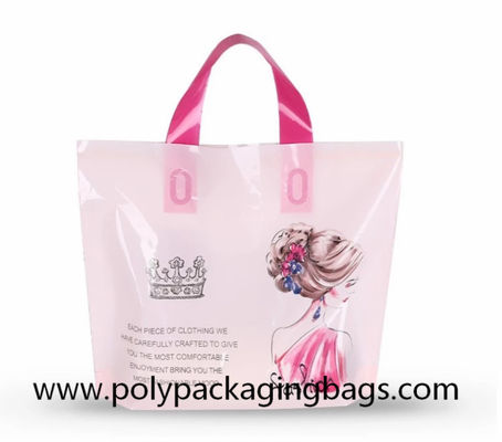 부드러운 고리 손잡이와 100 마이크론 플라스틱 쇼핑 가방